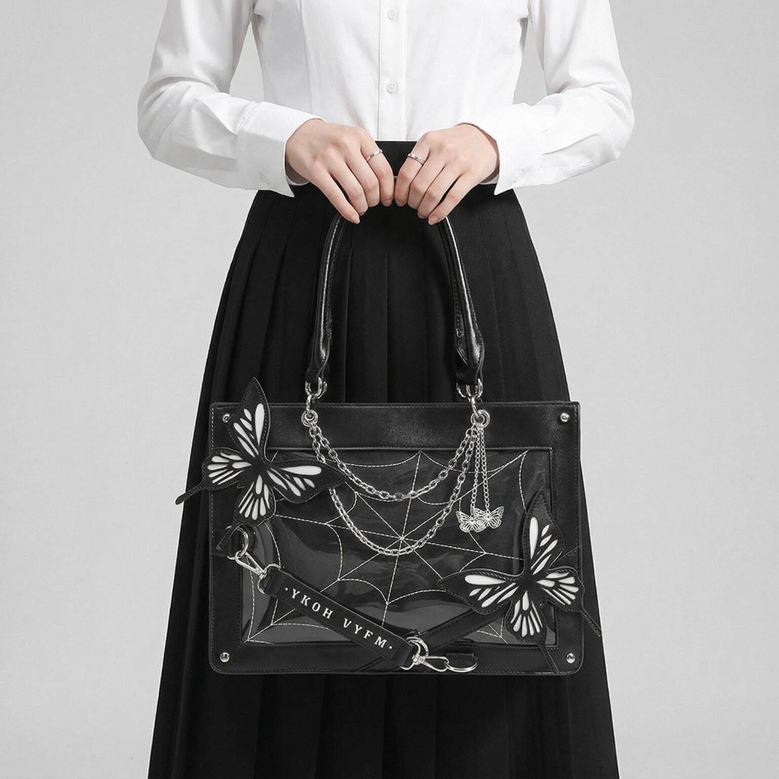 Large Red Kawaii Y2K Ita Handbag with Clear Window for Pin Display Large Red Kawaii Y2K Ita Handbag with Clear Window for Pin Display