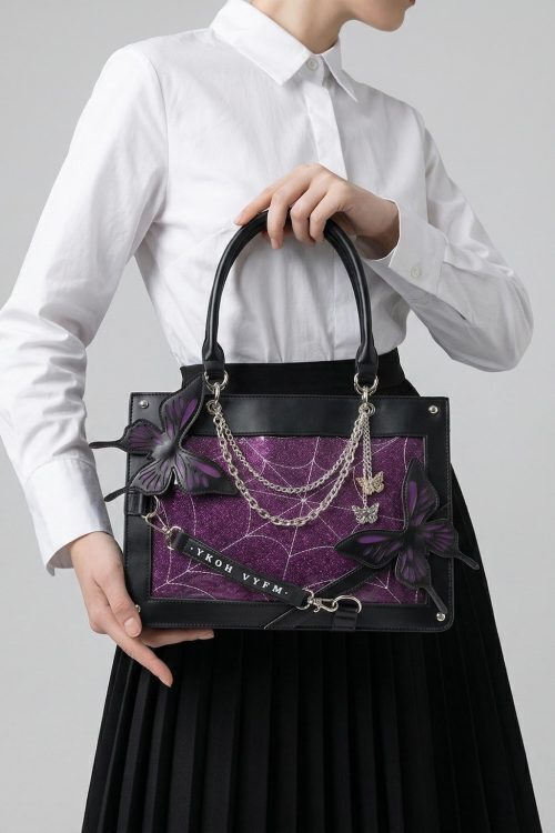 Large Red Kawaii Y2K Ita Handbag with Clear Window for Pin Display