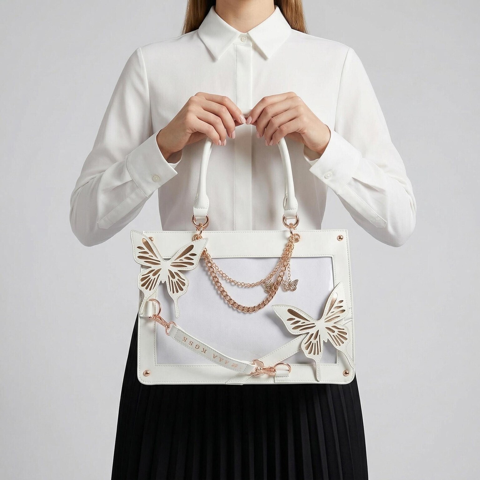 Large Red Kawaii Y2K Ita Handbag with Clear Window for Pin Display Large Red Kawaii Y2K Ita Handbag with Clear Window for Pin Display