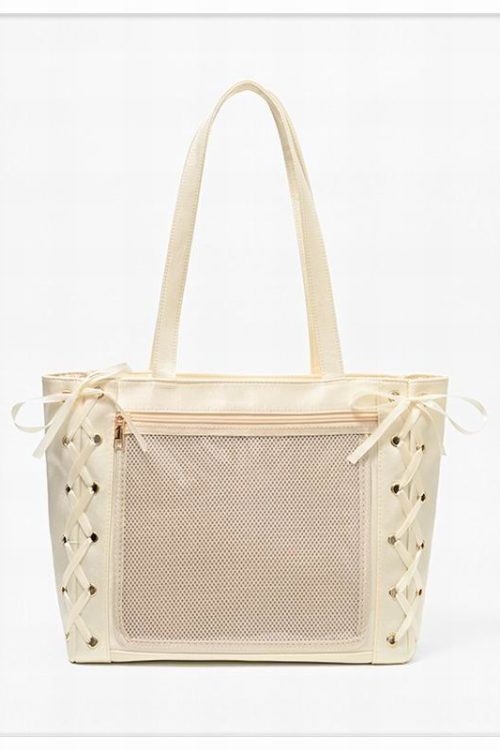 Large Ribbon Ita Tote Bag with Included Insert