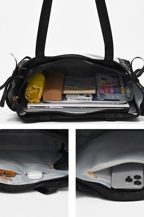 Large Ribbon Ita Tote Bag with Included Insert