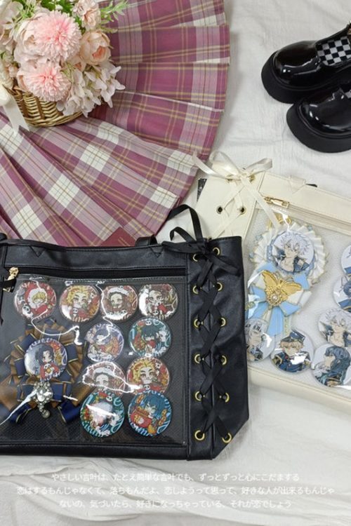 Large Ribbon Ita Tote Bag with Included Insert