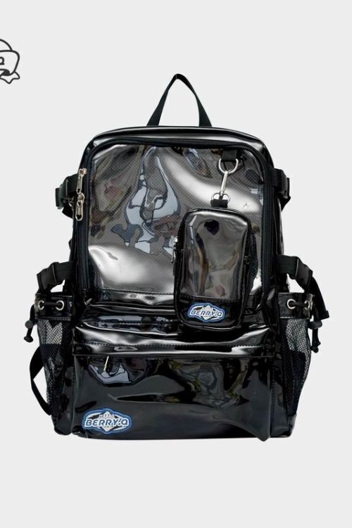 Large Silver Ita Backpack with Clear Window for Plushies and Pins