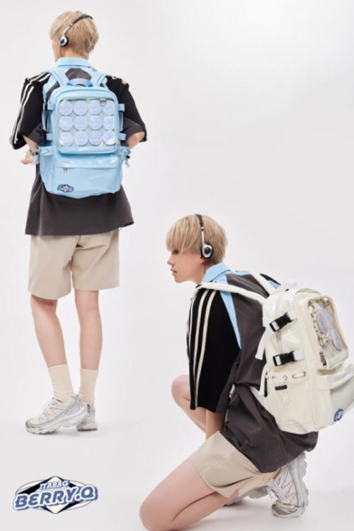 Large Silver Ita Backpack with Clear Window for Plushies and Pins