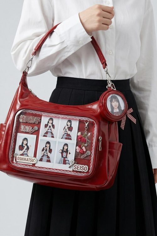 Large Silver Kawaii Y2K Ita Backpack with Clear Window for Plushies and Pins