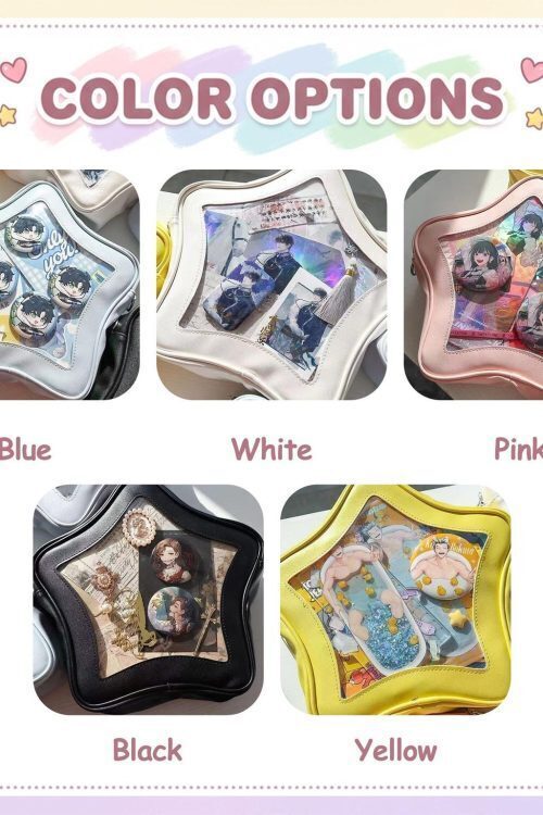 Large Star Ita Bag with Clear Window for Pin Display