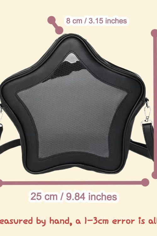 Large Star Ita Bag with Clear Window for Pin Display