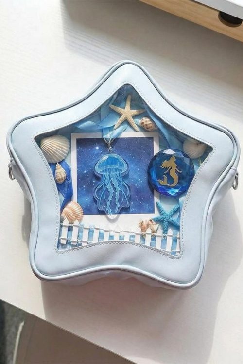 Large Star Ita Bag with Clear Window for Pin Display