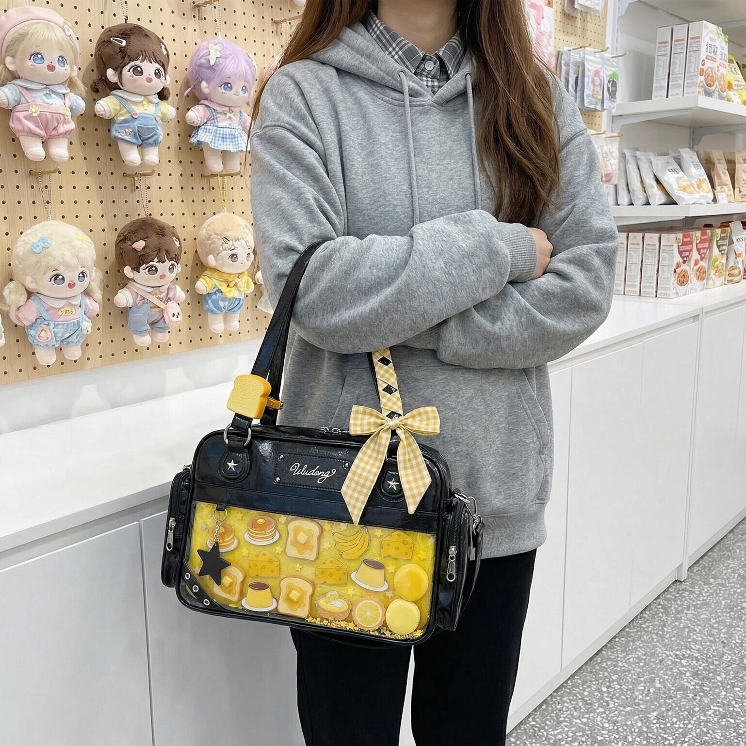 Large Y2K Convertible Ita Bag for Pin Display Large Y2K Convertible Ita Bag for Pin Display