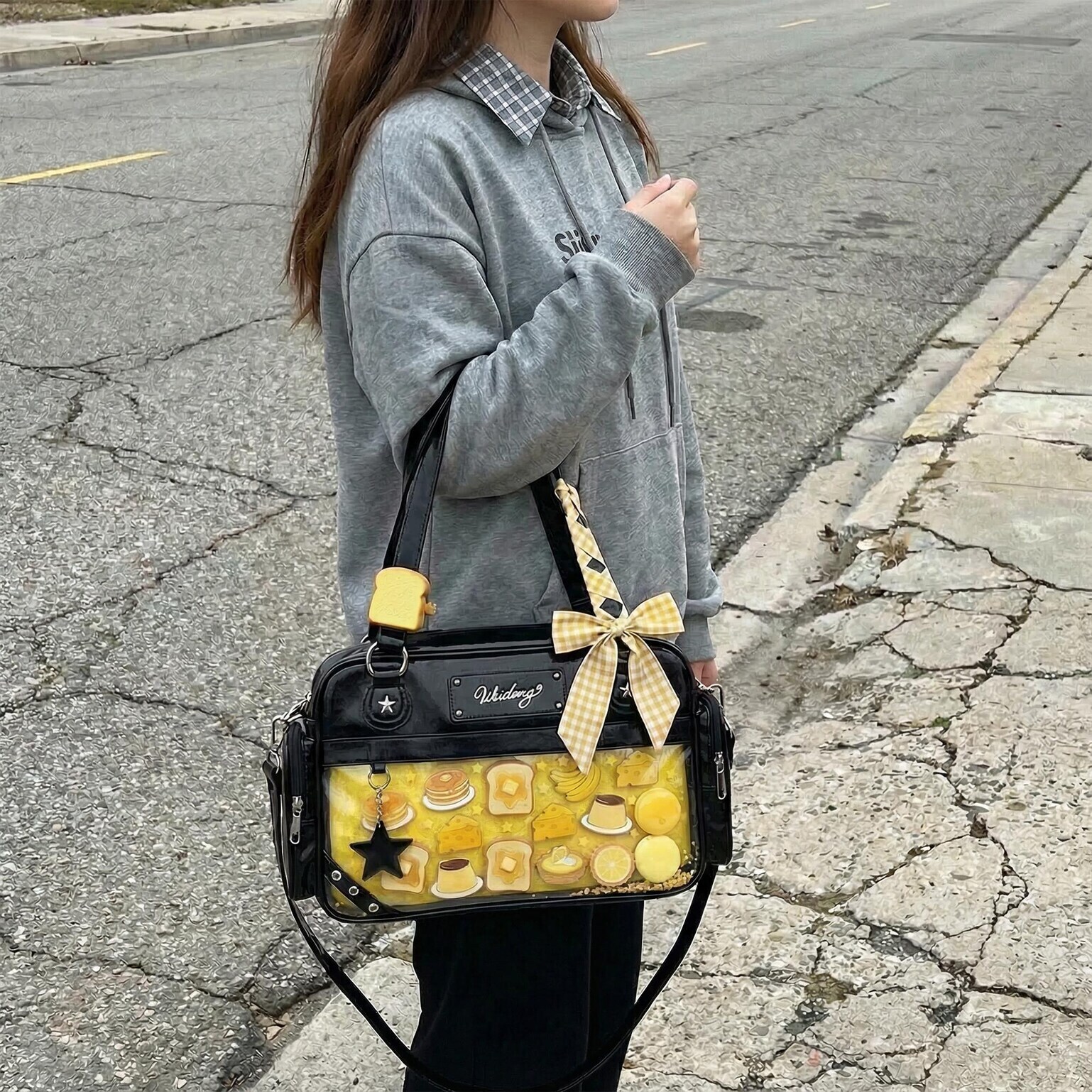 Large Y2K Convertible Ita Bag for Pin Display Large Y2K Convertible Ita Bag for Pin Display