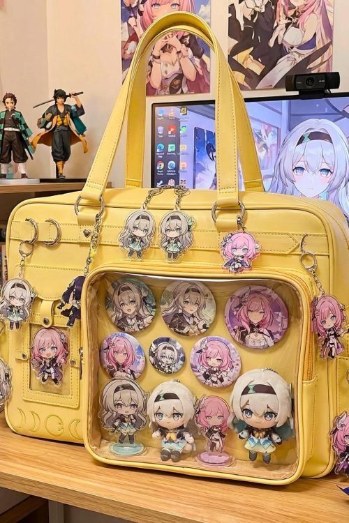 Large Yellow Ita Shoulder Bag for Plushies and Pins