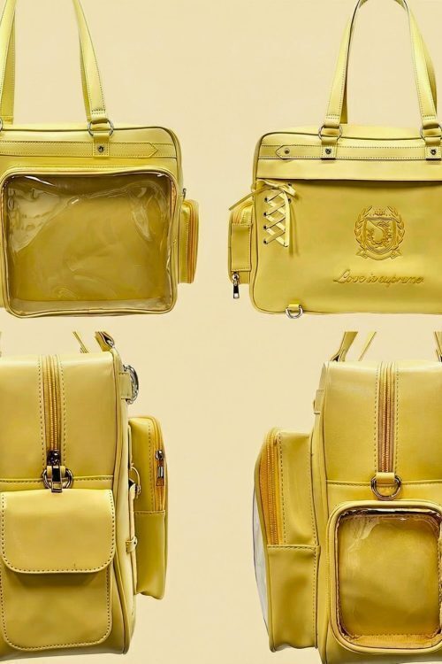 Large Yellow Ita Shoulder Bag for Plushies and Pins