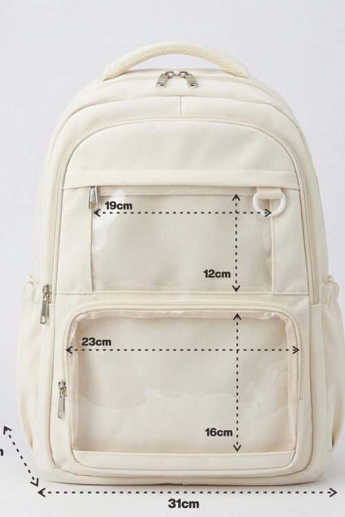 Large Yellow Kawaii Y2K Ita Backpack with Clear Window for Photocards and Pins