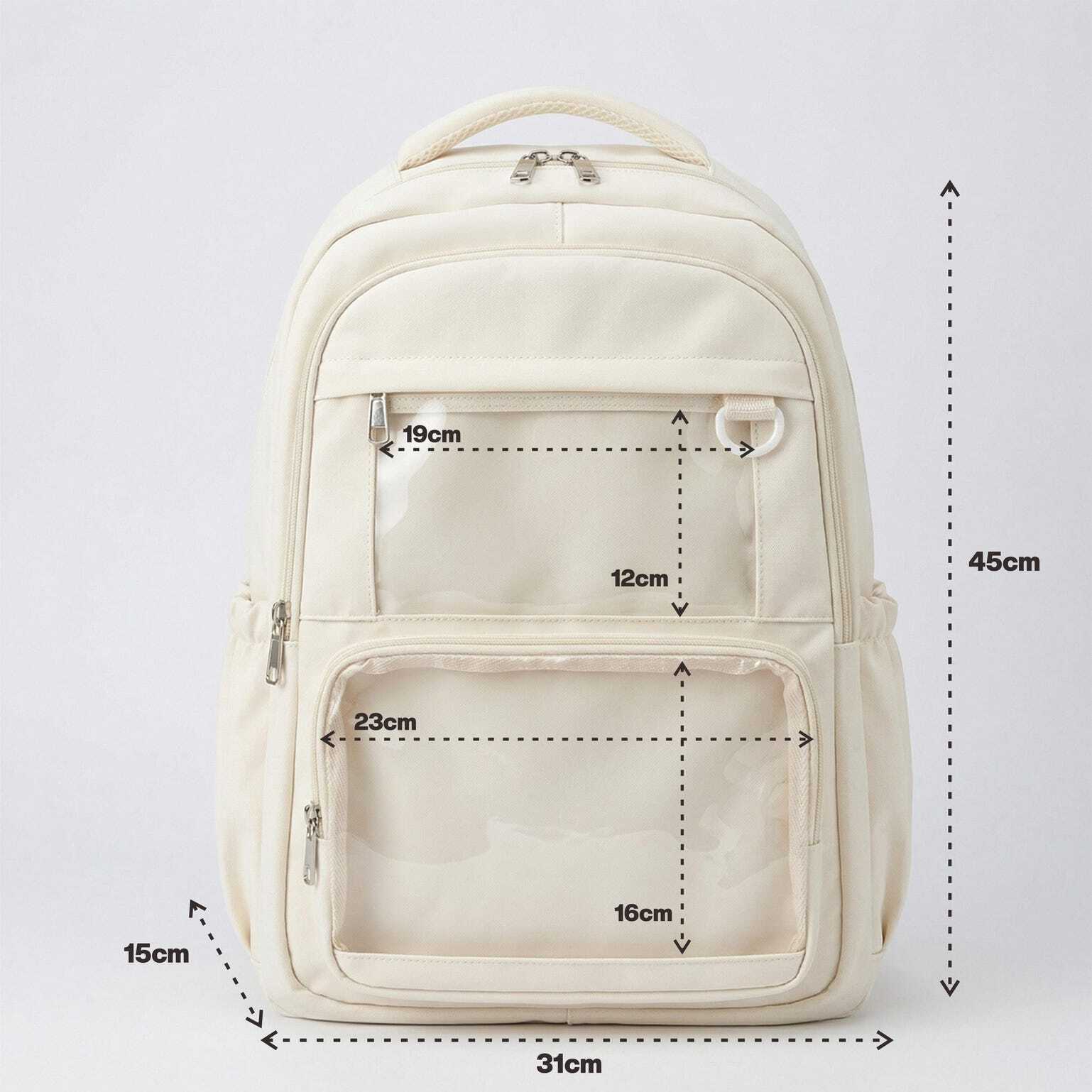 Large Yellow Kawaii Y2K Ita Backpack with Clear Window for Photocards and Pins Large Yellow Kawaii Y2K Ita Backpack with Clear Window for Photocards and Pins