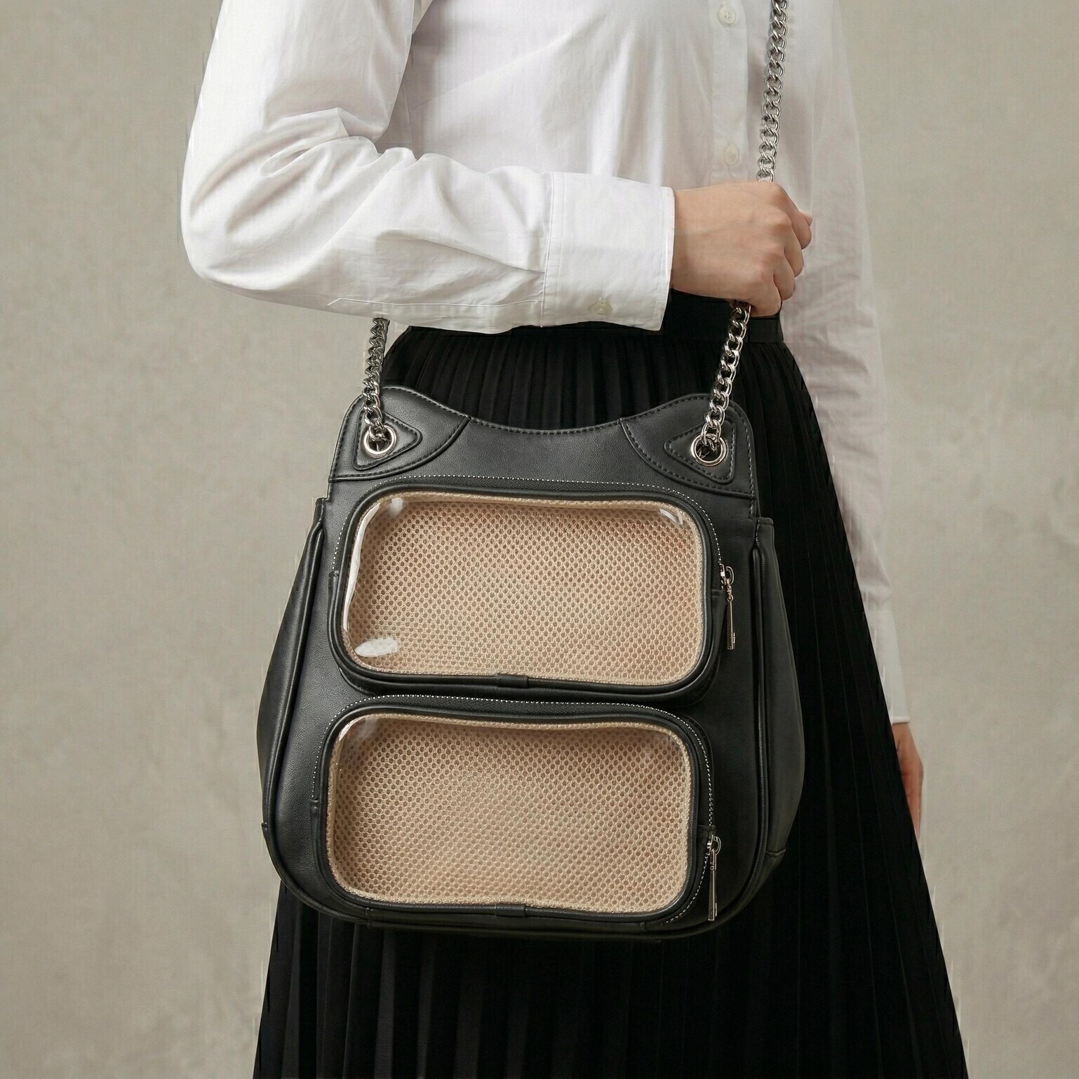 Large Yellow Kawaii Y2K Ita Backpack with Clear Window for Photocards and Pins Large Yellow Kawaii Y2K Ita Backpack with Clear Window for Photocards and Pins