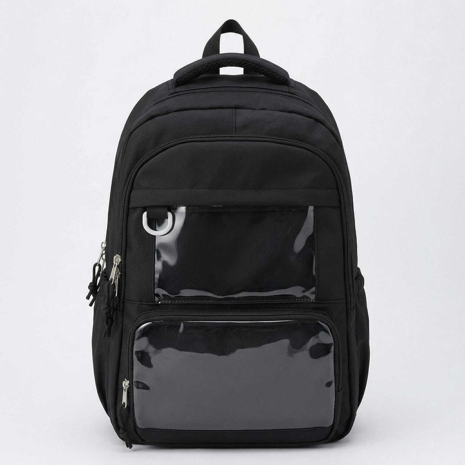 Large Yellow Kawaii Y2K Ita Backpack with Clear Window for Photocards and Pins Large Yellow Kawaii Y2K Ita Backpack with Clear Window for Photocards and Pins