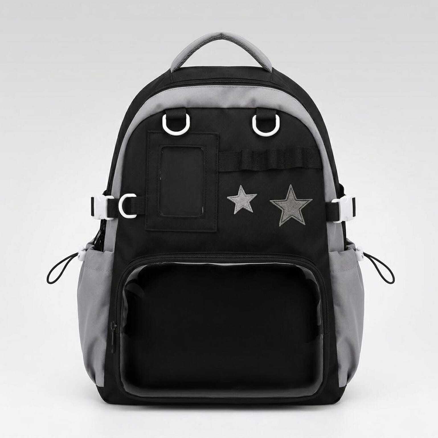 Large Yellow Kawaii Y2K Ita Backpack with Clear Window for Photocards and Pins Large Yellow Kawaii Y2K Ita Backpack with Clear Window for Photocards and Pins