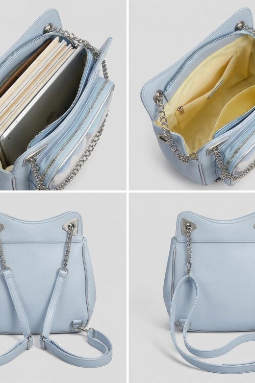 Large Yellow Kawaii Y2K Ita Backpack with Clear Window for Photocards and Pins