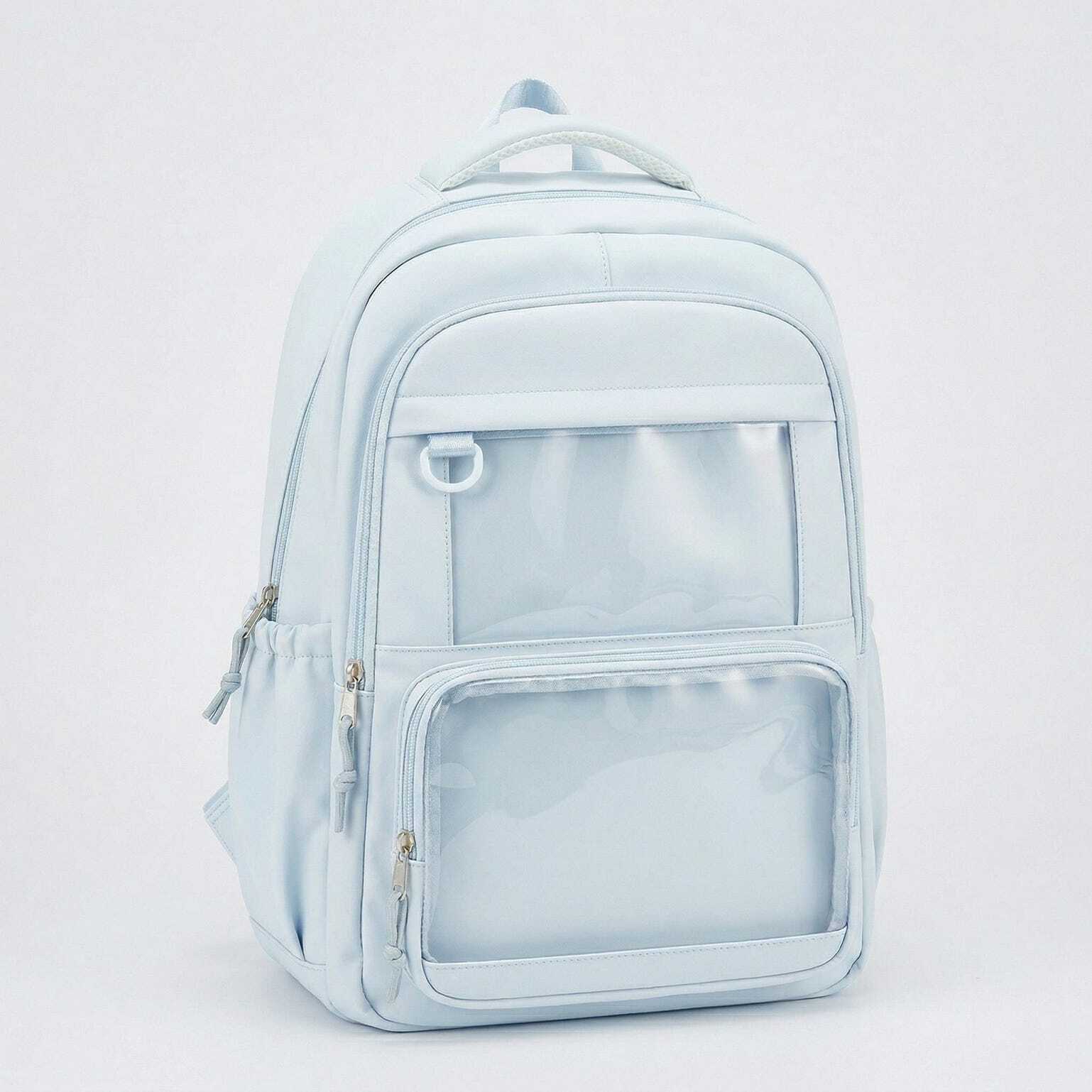 Large Yellow Kawaii Y2K Ita Backpack with Clear Window for Photocards and Pins Large Yellow Kawaii Y2K Ita Backpack with Clear Window for Photocards and Pins