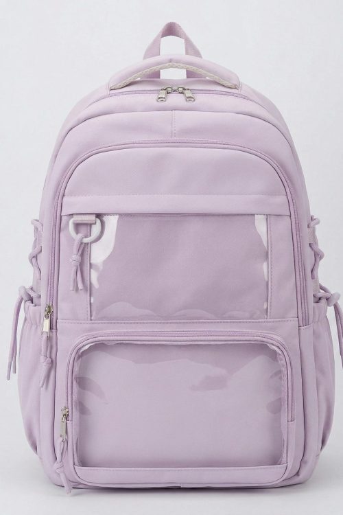 Large Yellow Kawaii Y2K Ita Backpack with Clear Window for Photocards and Pins