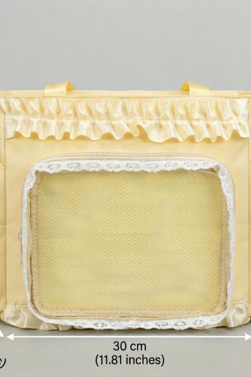 Large Yellow Kawaii Y2K Ita Backpack with Clear Window for Pin Display