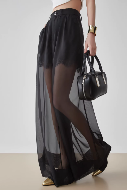 Layer Sheer High-Waist Pants