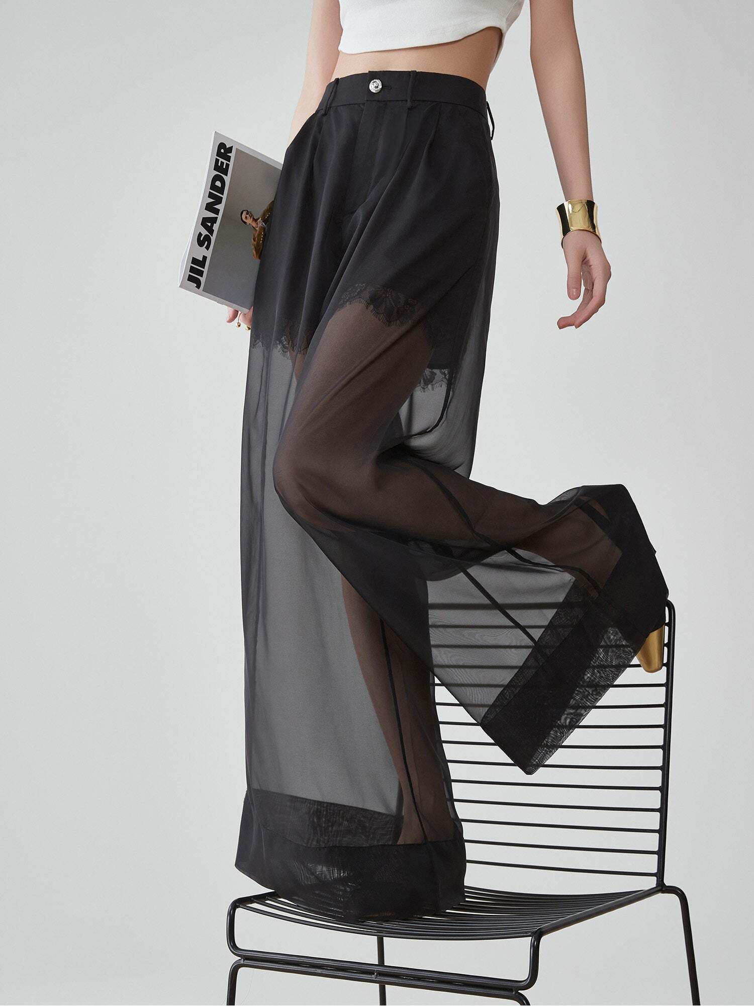 Layer Sheer High-Waist Pants