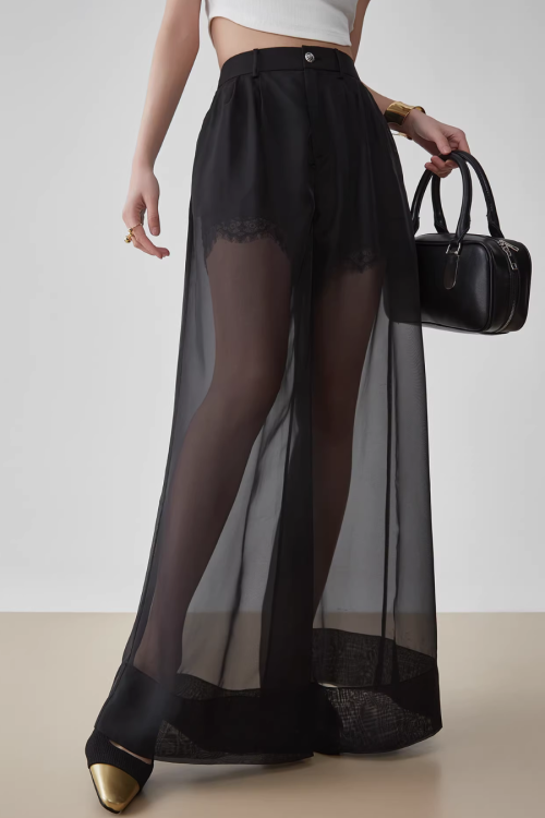 Layer Sheer High-Waist Pants