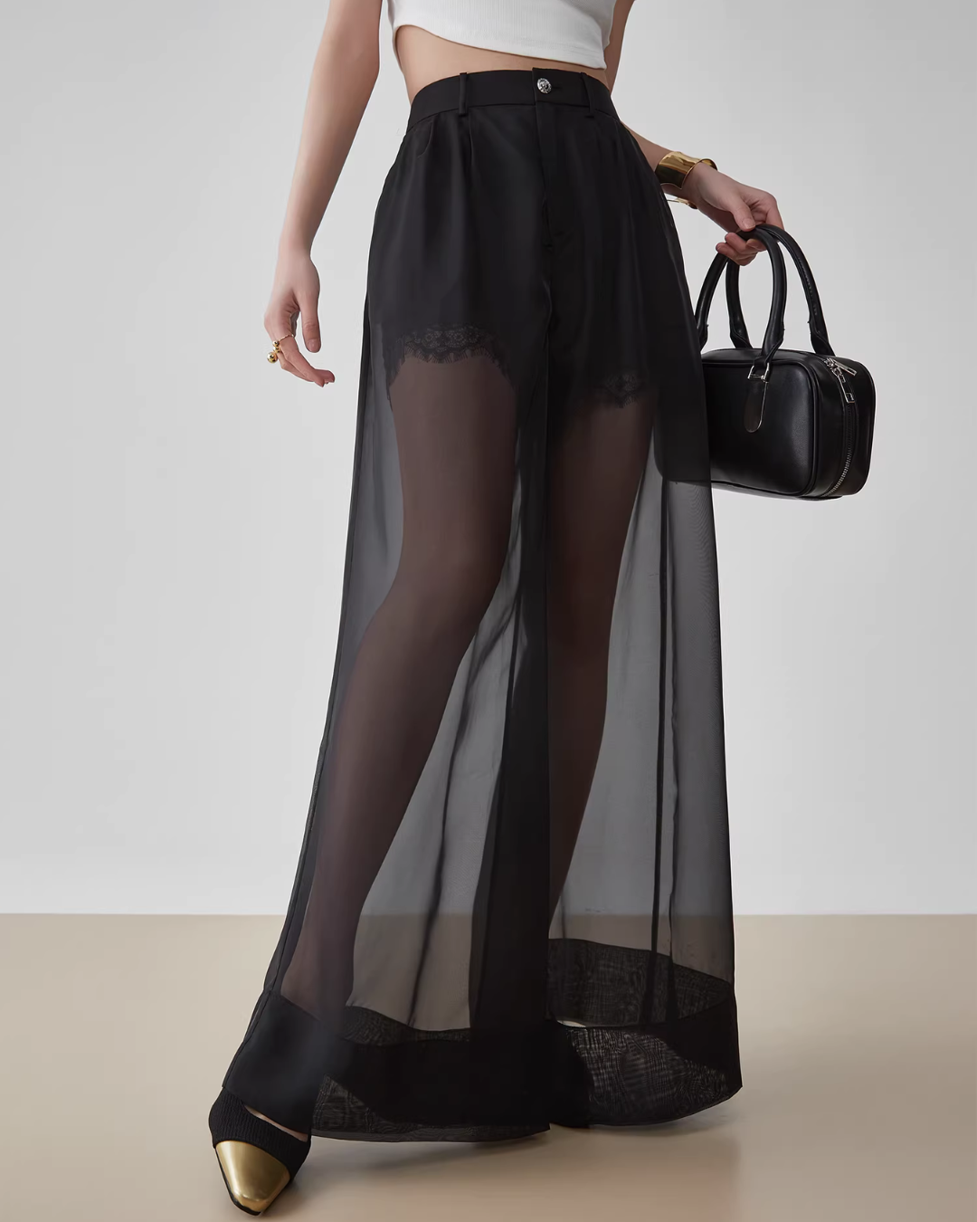 Layer Sheer High-Waist Pants Layer Sheer High-Waist Pants