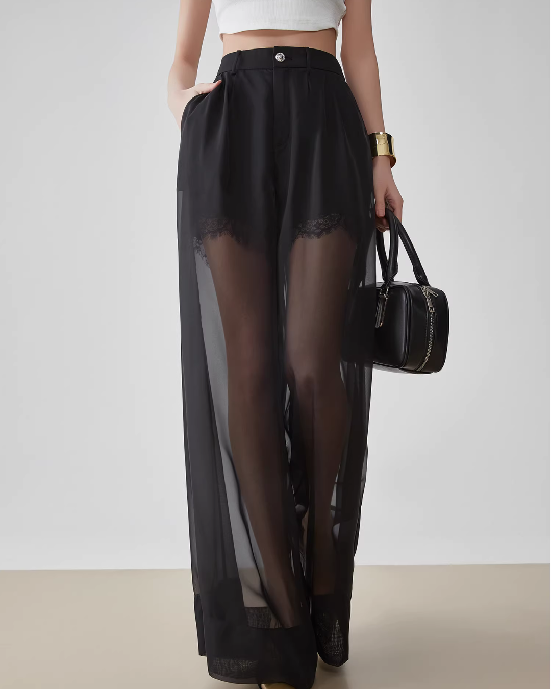 Layer Sheer High-Waist Pants Layer Sheer High-Waist Pants