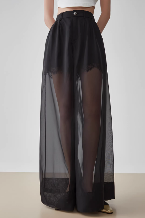 Layer Sheer High-Waist Pants