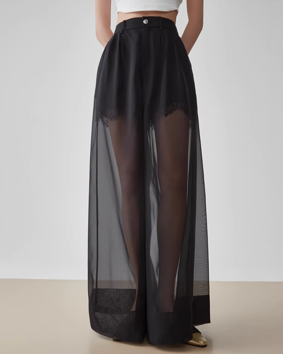 Layer Sheer High-Waist Pants Layer Sheer High-Waist Pants