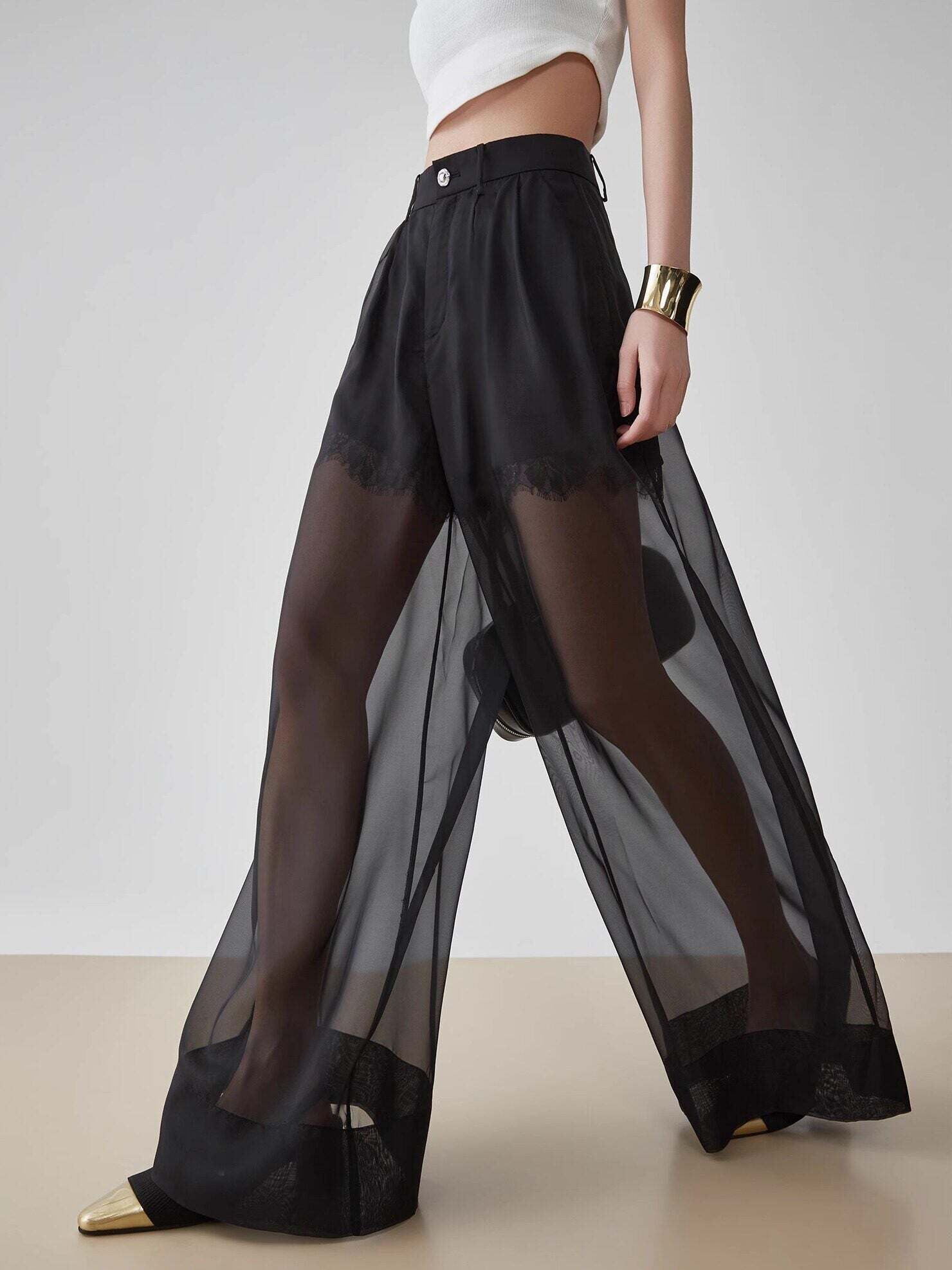 Layer Sheer High-Waist Pants Layer Sheer High-Waist Pants