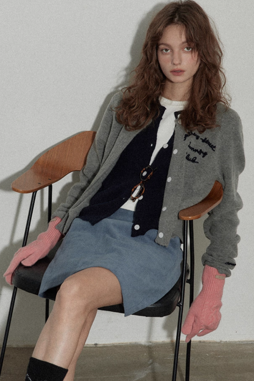 Layered Style Knit Cardigan