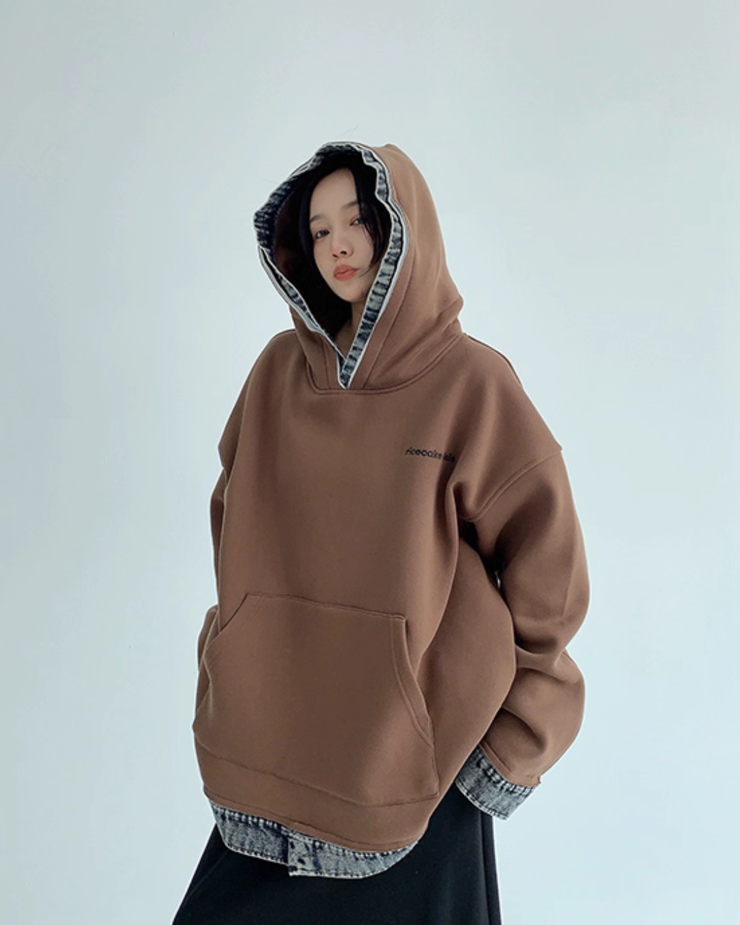 Layered-Style Sweatshirt Hoodie Layered-Style Sweatshirt Hoodie