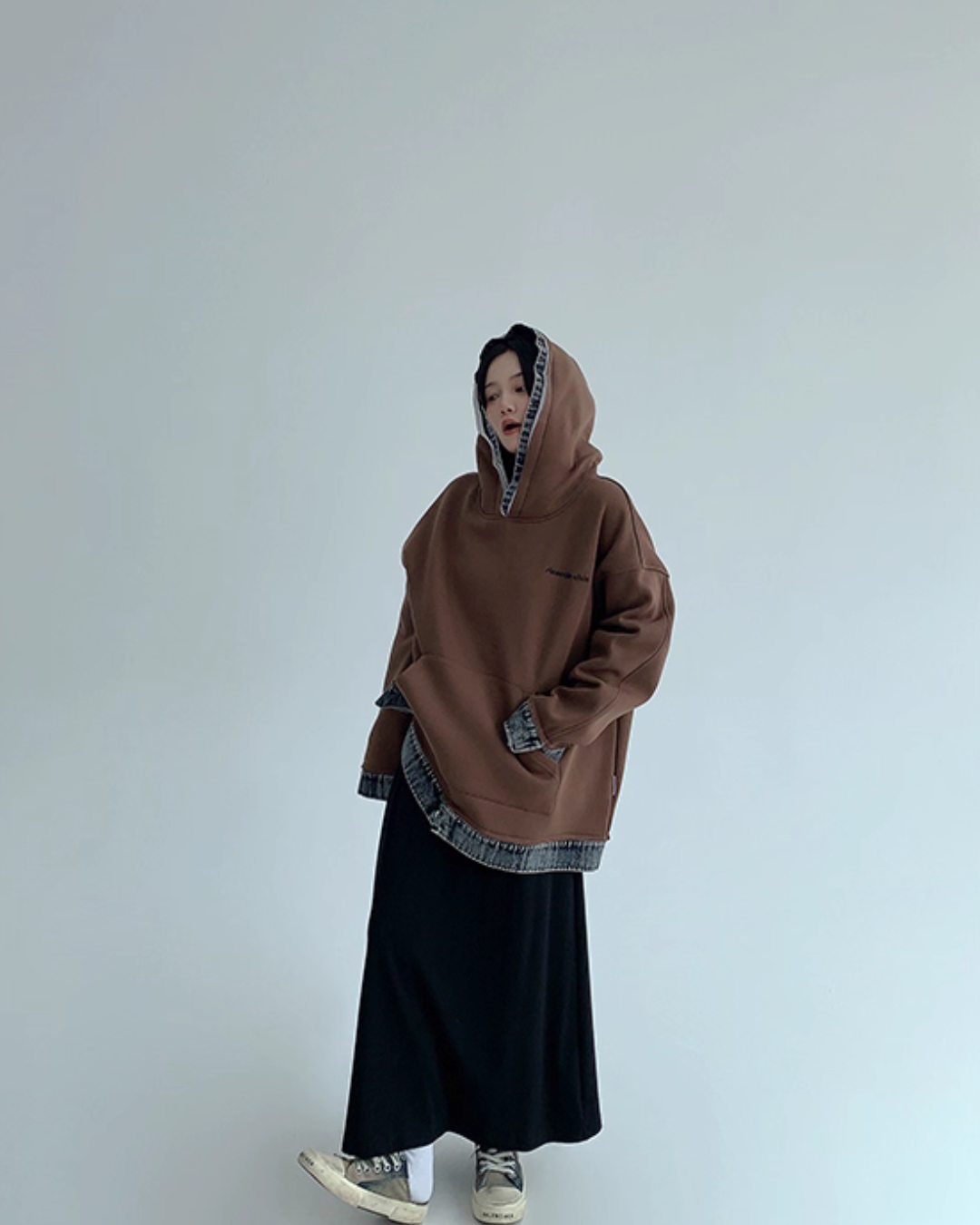 Layered-Style Sweatshirt Hoodie Layered-Style Sweatshirt Hoodie