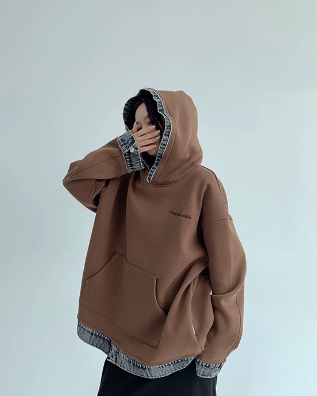 Layered-Style Sweatshirt Hoodie Layered-Style Sweatshirt Hoodie