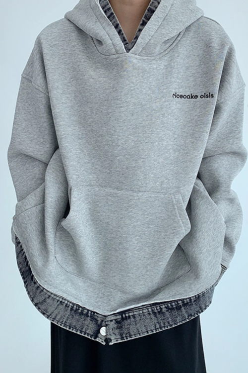 Layered-Style Sweatshirt Hoodie