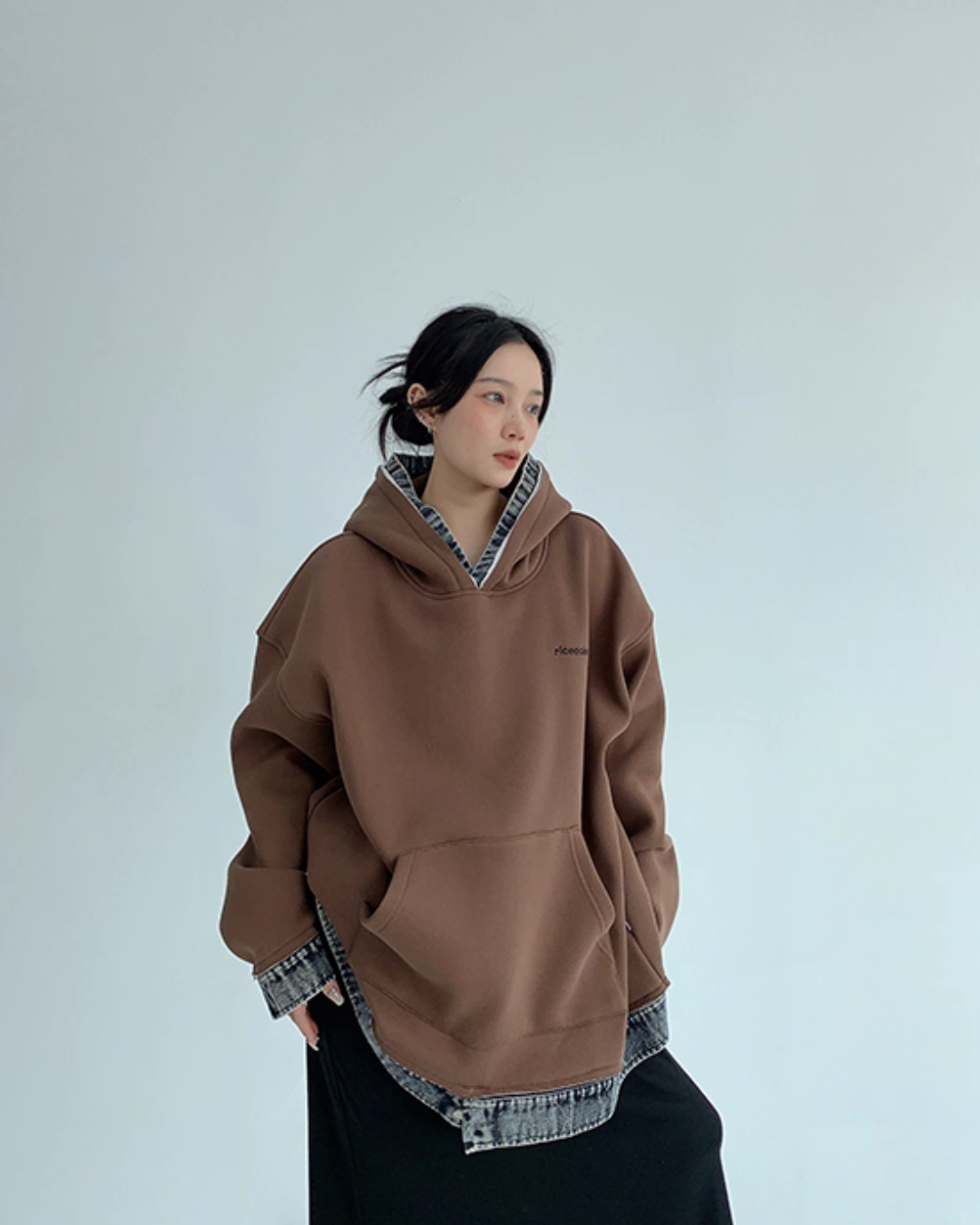 Layered-Style Sweatshirt Hoodie Layered-Style Sweatshirt Hoodie