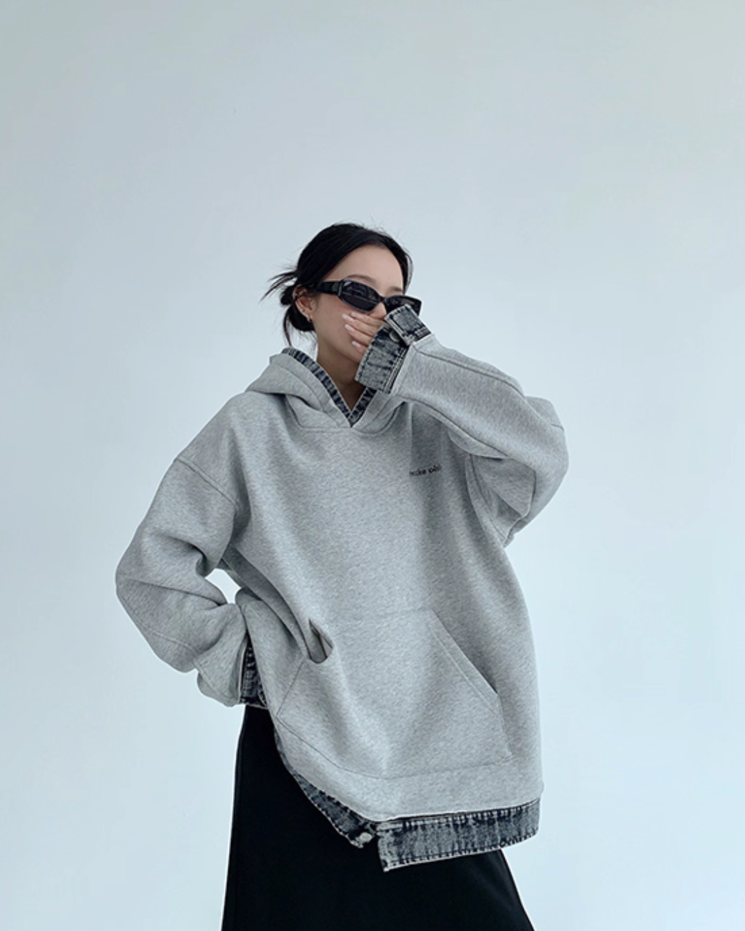 Layered-Style Sweatshirt Hoodie Layered-Style Sweatshirt Hoodie