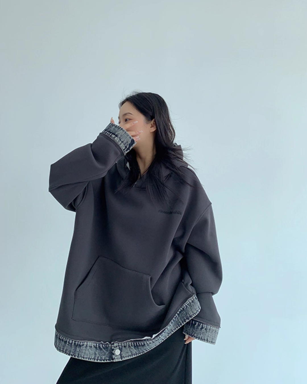 Layered-Style Sweatshirt Hoodie Layered-Style Sweatshirt Hoodie