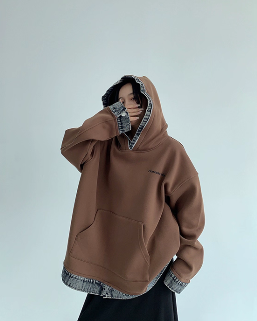 Layered-Style Sweatshirt Hoodie Layered-Style Sweatshirt Hoodie