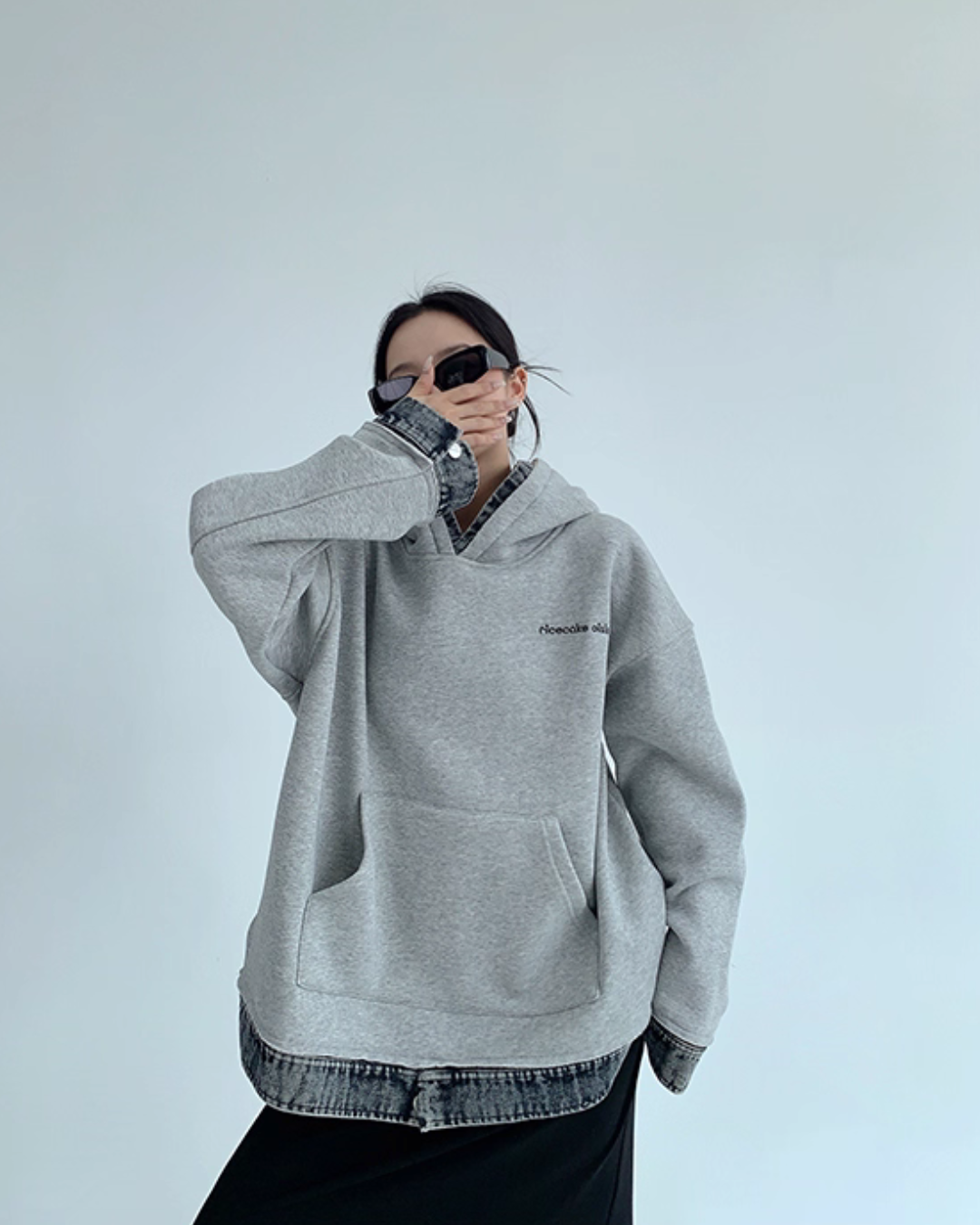 Layered-Style Sweatshirt Hoodie Layered-Style Sweatshirt Hoodie