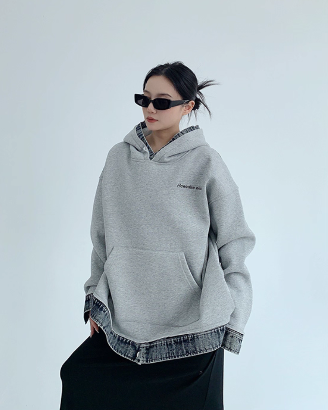 Layered-Style Sweatshirt Hoodie Layered-Style Sweatshirt Hoodie