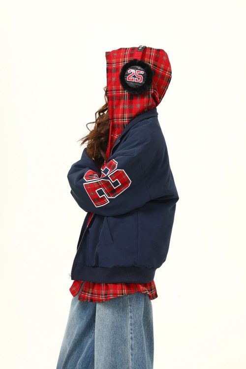 Layered Style Zip Up Hoodie