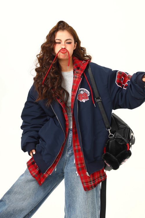 Layered Style Zip Up Hoodie