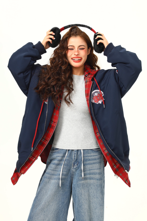 Layered Style Zip Up Hoodie