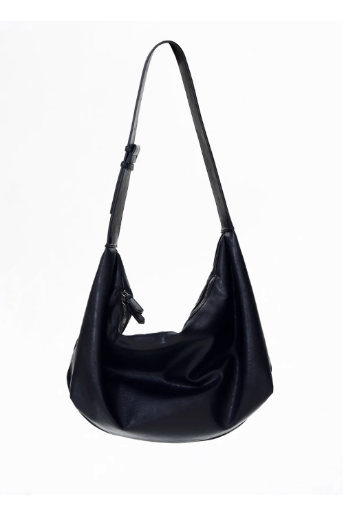 Leather Capacity Black Bag