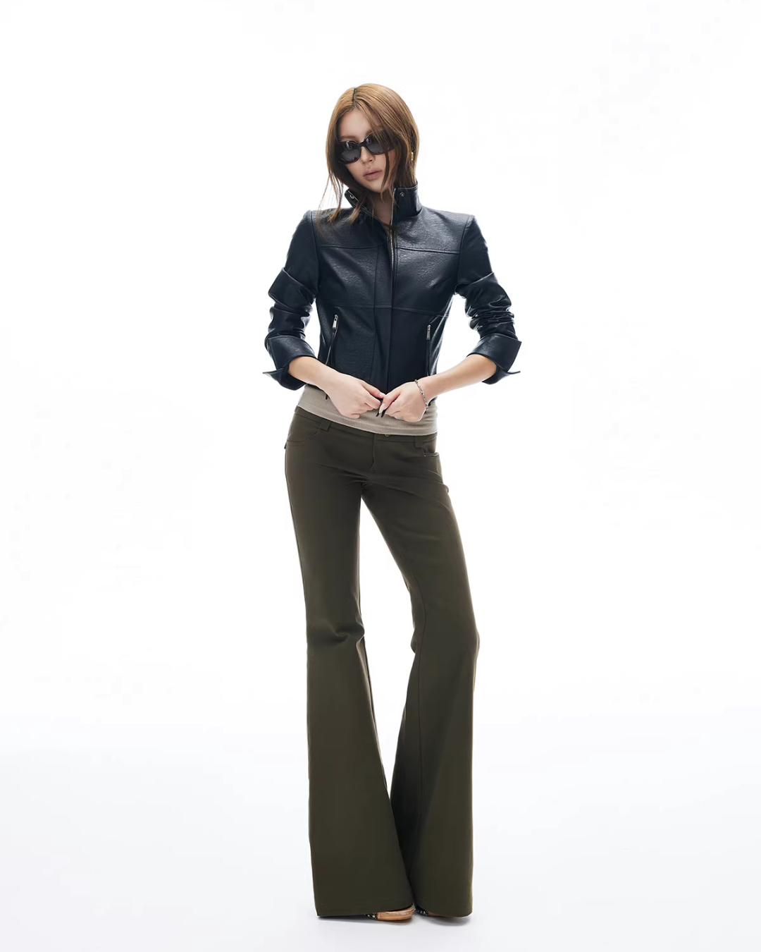 Leather Stand Collar Short Jacket Leather Stand Collar Short Jacket