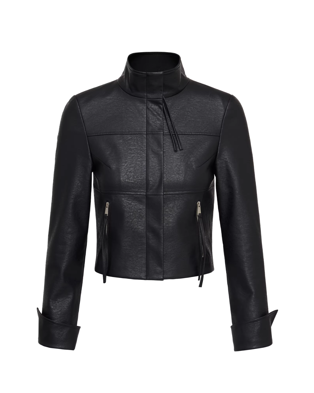 Leather Stand Collar Short Jacket Leather Stand Collar Short Jacket